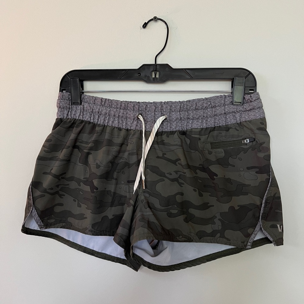 Vuori Camo Athletic Shorts - Gray and Black